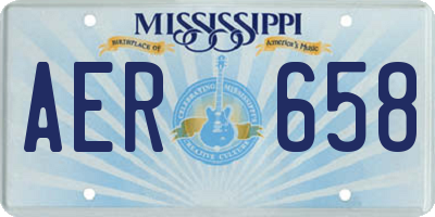 MS license plate AER658