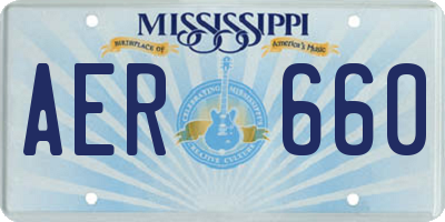 MS license plate AER660