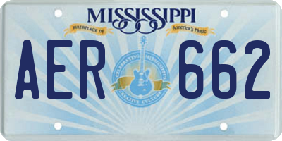 MS license plate AER662