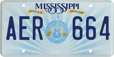 MS license plate AER664
