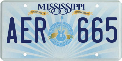 MS license plate AER665