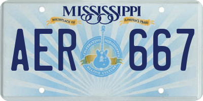 MS license plate AER667