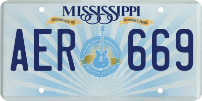 MS license plate AER669