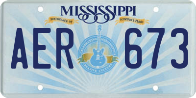 MS license plate AER673
