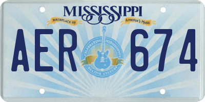 MS license plate AER674