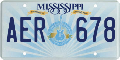 MS license plate AER678