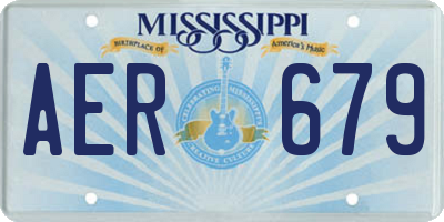 MS license plate AER679
