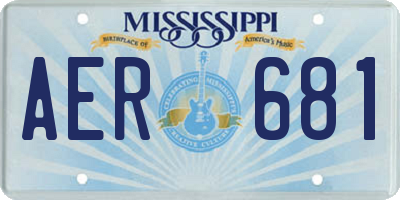 MS license plate AER681