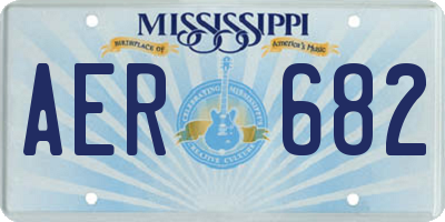 MS license plate AER682
