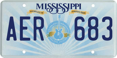 MS license plate AER683