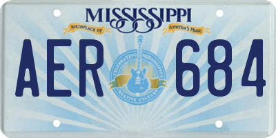 MS license plate AER684