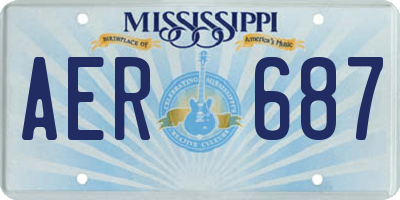 MS license plate AER687