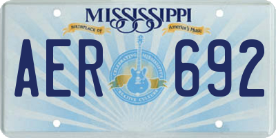 MS license plate AER692