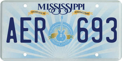 MS license plate AER693