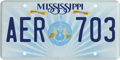 MS license plate AER703
