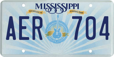 MS license plate AER704