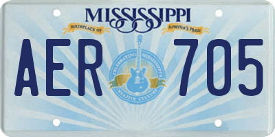 MS license plate AER705