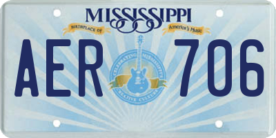 MS license plate AER706