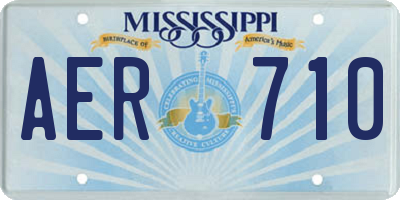 MS license plate AER710