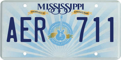 MS license plate AER711