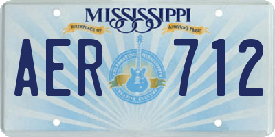 MS license plate AER712