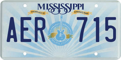 MS license plate AER715