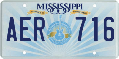 MS license plate AER716