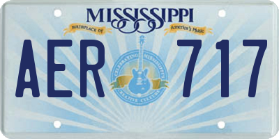 MS license plate AER717