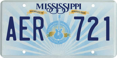 MS license plate AER721