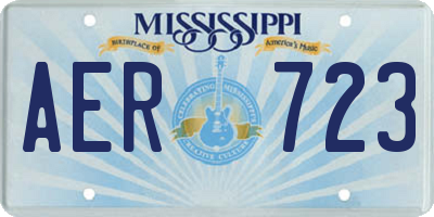 MS license plate AER723