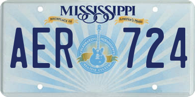 MS license plate AER724