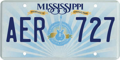 MS license plate AER727