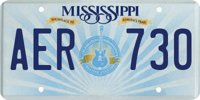 MS license plate AER730