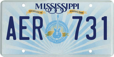 MS license plate AER731