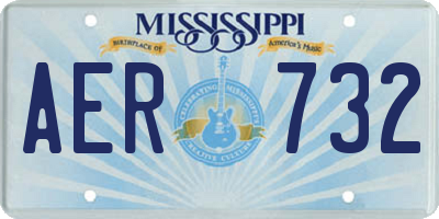 MS license plate AER732