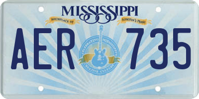 MS license plate AER735