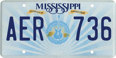 MS license plate AER736