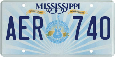 MS license plate AER740