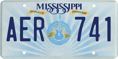 MS license plate AER741