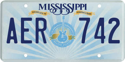 MS license plate AER742