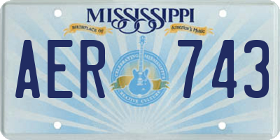 MS license plate AER743