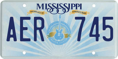 MS license plate AER745