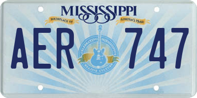 MS license plate AER747