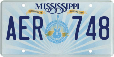 MS license plate AER748