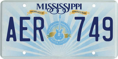 MS license plate AER749