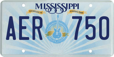 MS license plate AER750