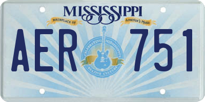 MS license plate AER751