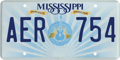 MS license plate AER754