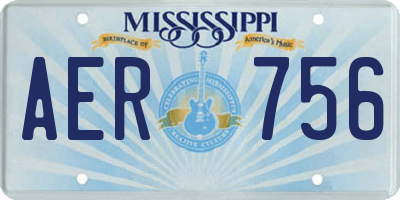 MS license plate AER756