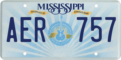 MS license plate AER757